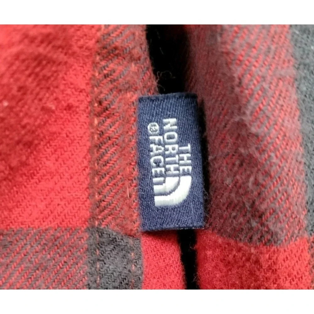 The North Face Flannel Shirt Mens Large Red Black Buffalo Check Long Sleeve